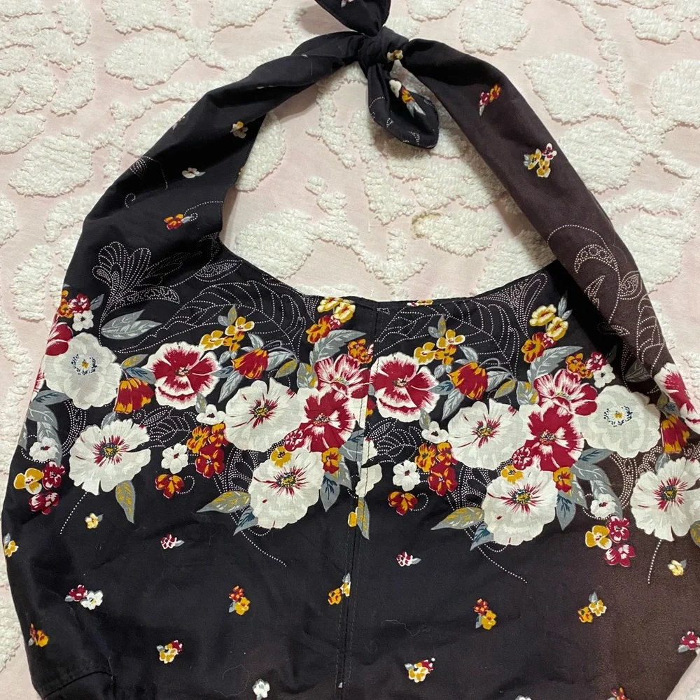 Boho Hobo Bag Lightweight Fabric Reversible Print